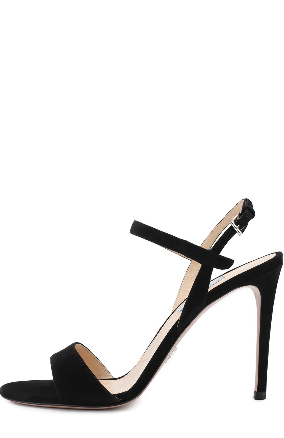 Замшевые босоножки на шпильке PRADA черного цвета по цене 68000 руб., арт. 1X822I-8-F0002-D100, фото 3 Замшевые босоножки на шпильке PRADA, арт. 1X822I-8-F0002-D100, фото 3
