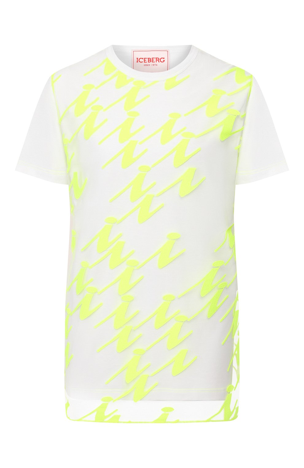 Хлопковая футболка ICEBERG белого цвета по цене 42550 руб., арт. 20E I2S0/F021/4157, фото 1 Хлопковая футболка ICEBERG, арт. 20E I2S0/F021/4157, фото 1
