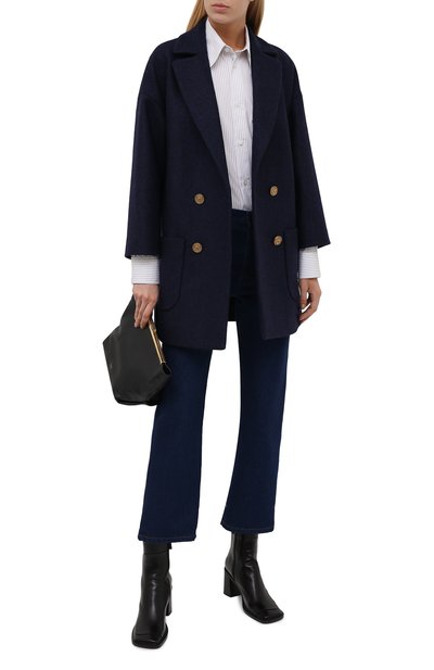 Шерстяное пальто REDVALENTINO темно-синего цвета по цене 61800 руб., арт. WR3CA155/5Y7, фото 2 Шерстяное пальто REDVALENTINO, арт. WR3CA155/5Y7, фото 2