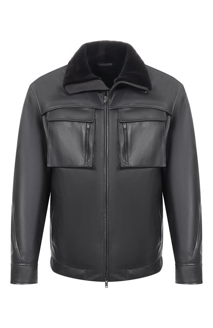 Мужская кожаная куртка с меховым воротником MVST, арт. M25.1PM.0011/ANTRA