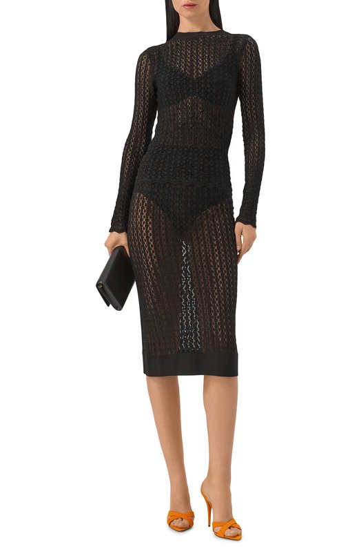 Юбка из вискозы Saint Laurent 806962/Y76VX Чёрный  806962/Y76VX Фото 2