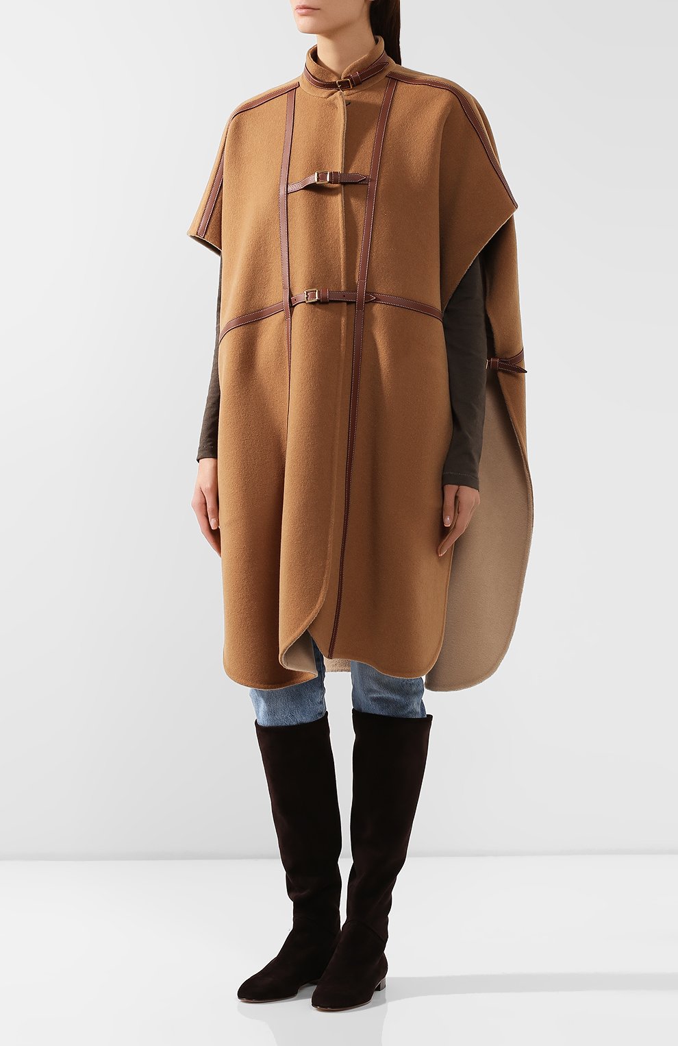 Шерстяное пончо BURBERRY бежевого цвета по цене 246500 руб., арт. 8017521, фото 3 Шерстяное пончо BURBERRY, арт. 8017521, фото 3