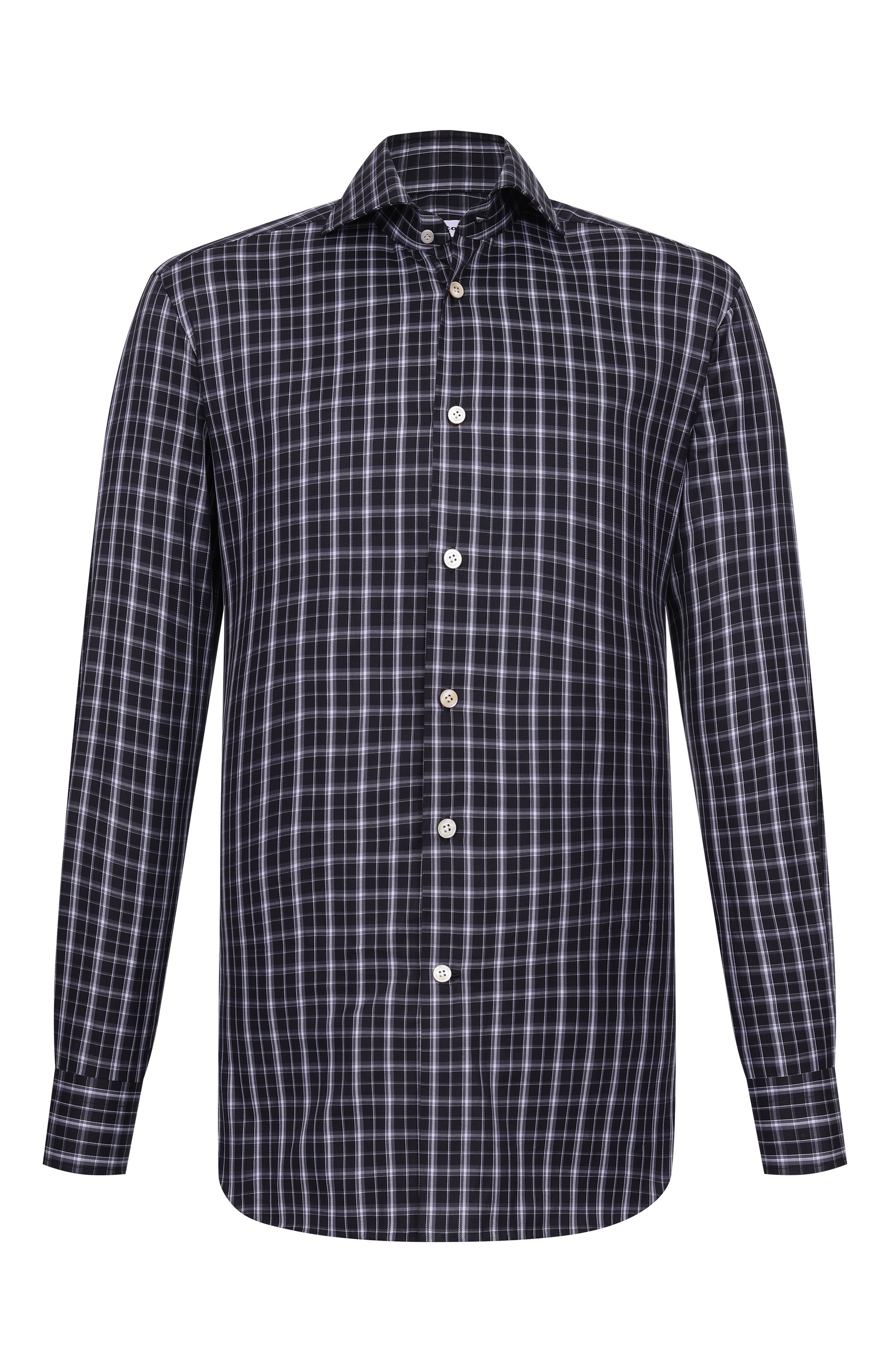 Хлопковая сорочка KITON черного цвета по цене 76300 руб., арт. UCCH0948136, фото 1 Хлопковая сорочка KITON, арт. UCCH0948136, фото 1