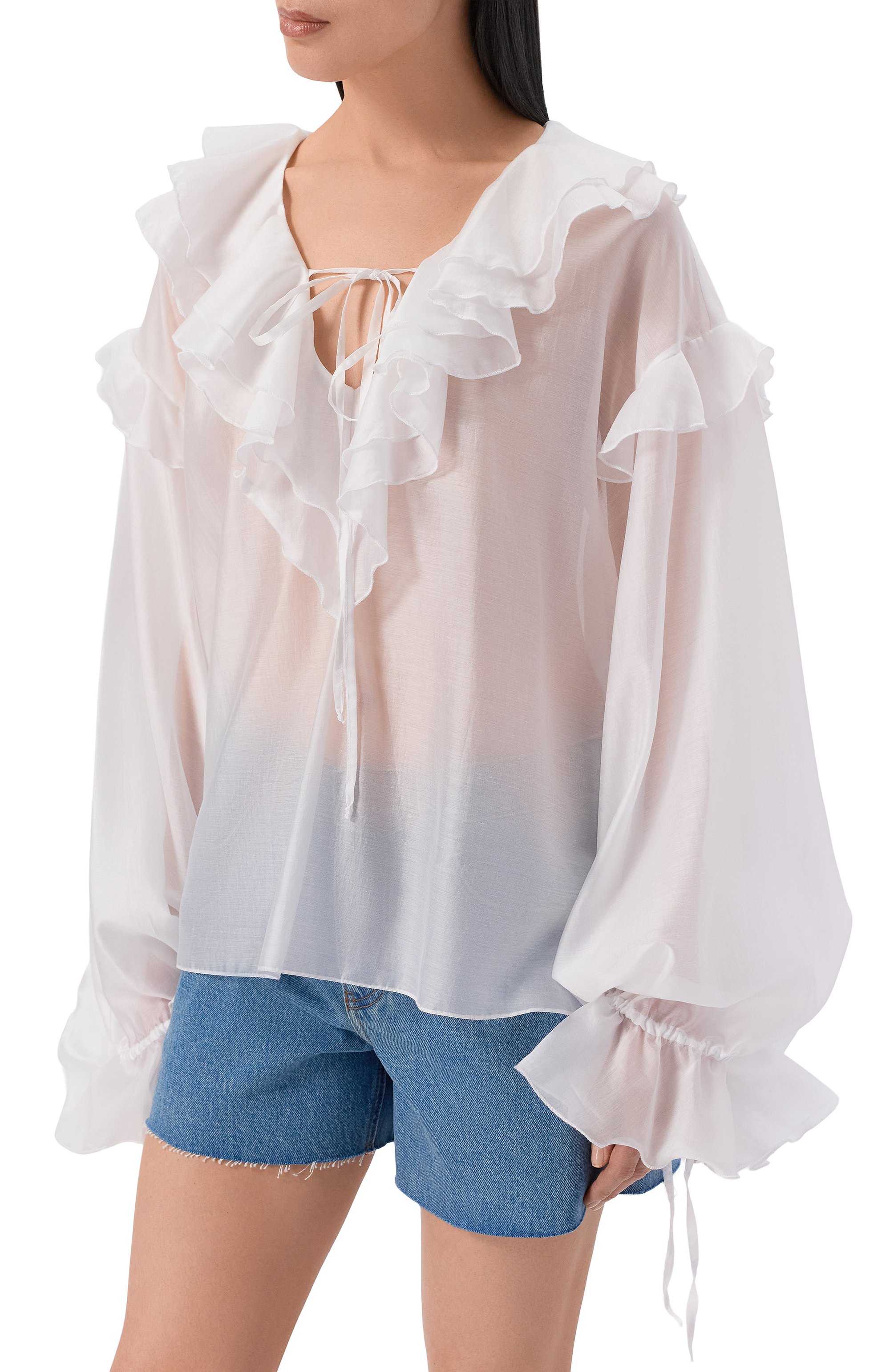 Блузка FLASHIN белого цвета по цене 32000 руб., арт. FS26BB, фото 3 Блузка FLASHIN, арт. FS26BB, фото 3