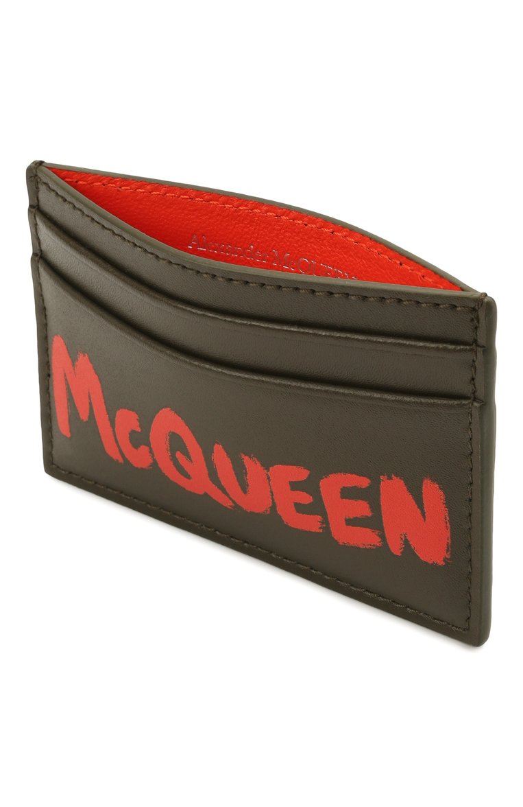 Женский кожаный футляр для кредитных карт ALEXANDER MCQUEEN хаки цвета, арт. 658453/1AAC7 | Фото 3 (Материал: Натуральная кожа; Нос: Не проставлено; Региональные ограничения белый �список (Axapta Mercury): Не проставлено)
