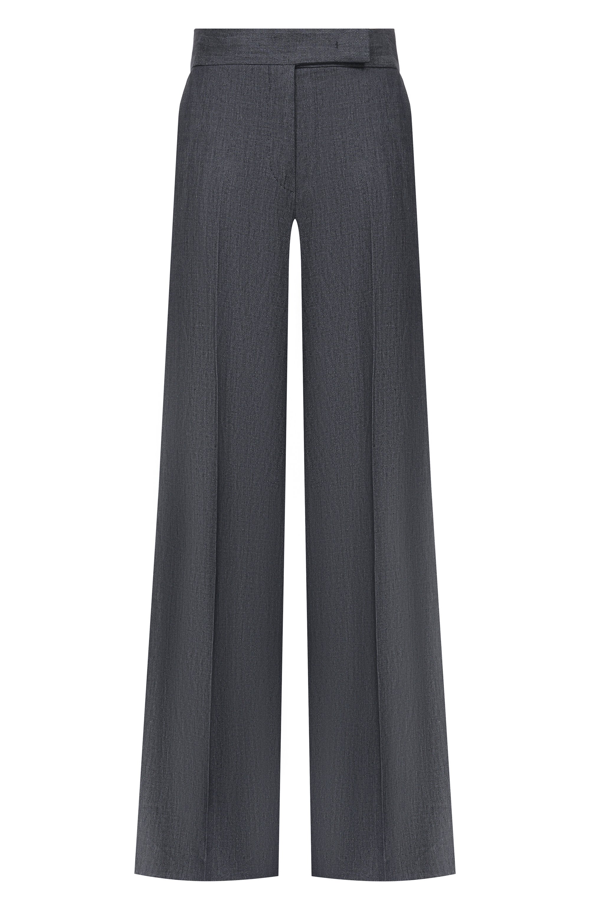 Льняные брюки MAX MARA серого цвета по цене 57200 руб., арт. MXMDESERT0, фото 1 Льняные брюки MAX MARA, арт. MXMDESERT0, фото 1