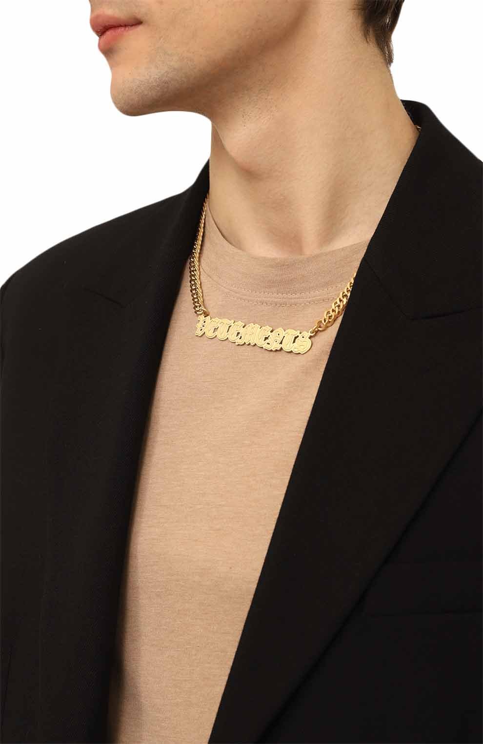 Колье VETEMENTS золотого цвета по цене 77100 руб., арт. UE63NE150G 5100 BRASS, фото 3 Колье VETEMENTS, арт. UE63NE150G 5100 BRASS, фото 3