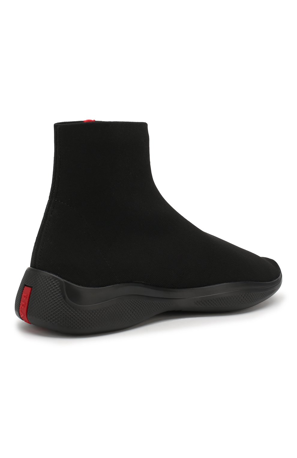 Высокие текстильные кроссовки prada linea rossa PRADA черного цвета по цене 73000 руб., арт. 4T3351-2OA8-F0002, фото 4 Высокие текстильные кроссовки prada linea rossa PRADA, арт. 4T3351-2OA8-F0002, фото 4