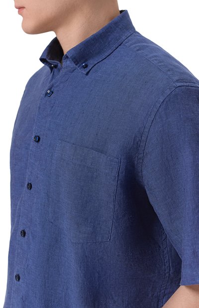 Льняная рубашка BOGNER синего цвета по цене 21800 руб., арт. 58712973, фото 5 Льняная рубашка BOGNER, арт. 58712973, фото 5