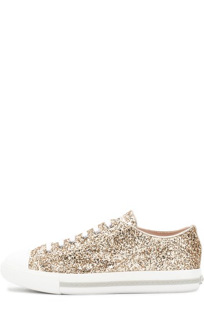 Кеды с глиттером на шнуровке MIU MIU, арт. 5E8998/3B4X, фото 3