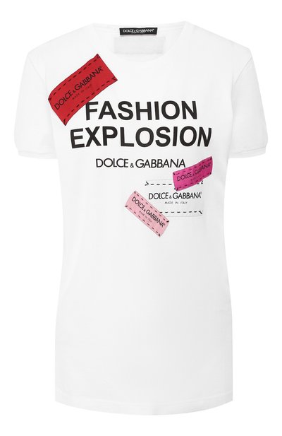 Женская хлопковая футболка DOLCE & GABBANA, арт. F8K74Z/G7RYQ