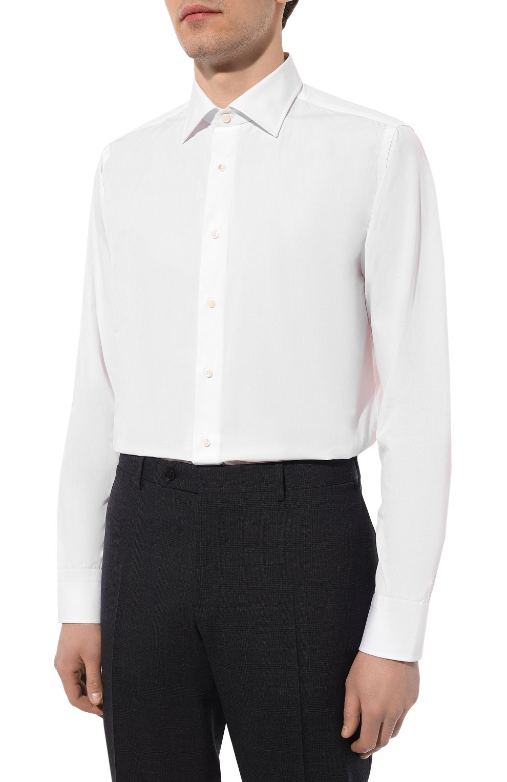 Хлопковая сорочка CANALI белого цвета по цене 24850 руб., арт. 718/GA60130, фото 4 Хлопковая сорочка CANALI, арт. 718/GA60130, фото 4