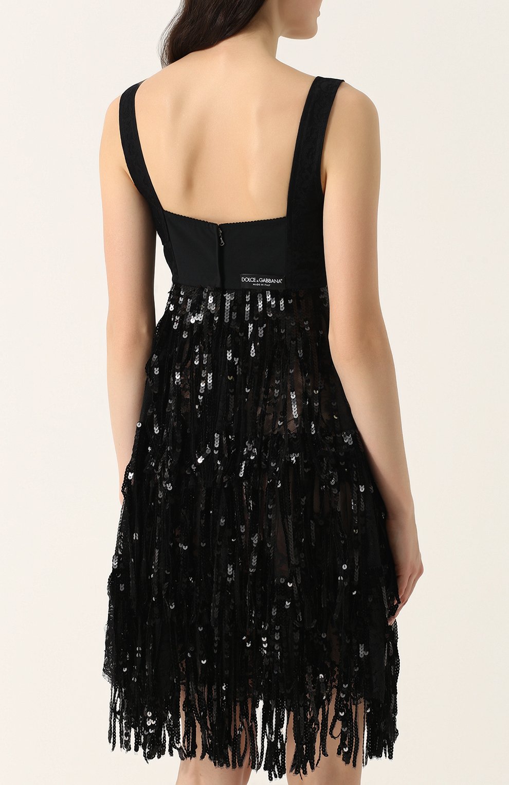 Мини-платье с завышенной талией и пайетками DOLCE & GABBANA, арт. F67G7Z/HLMQB, фото 4