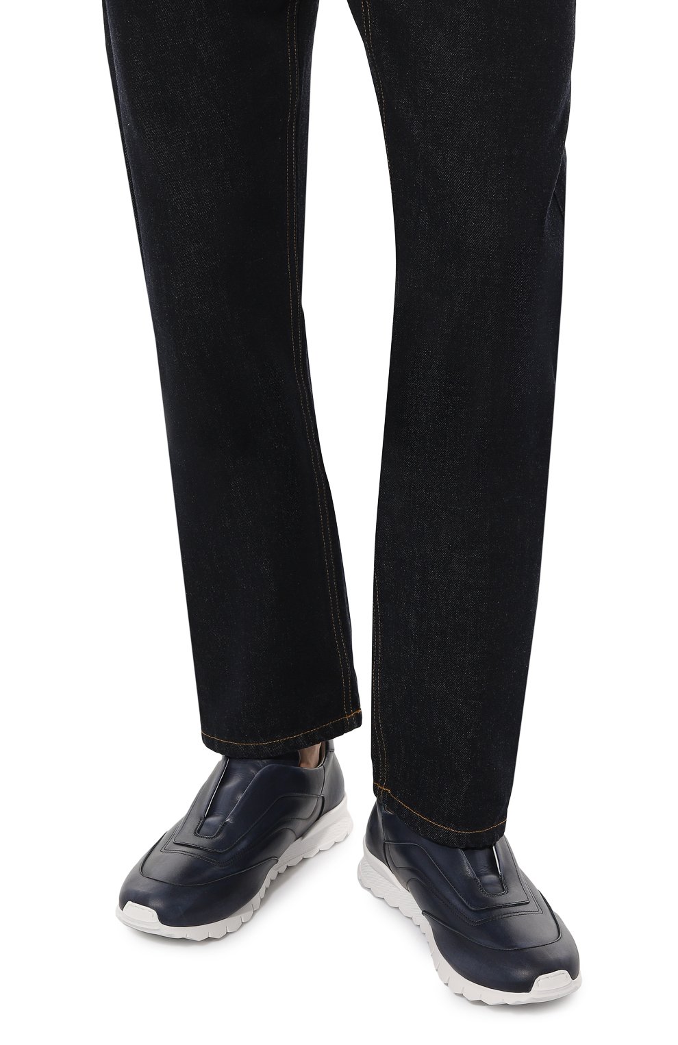 Кожаные кроссовки KITON, арт. USSFREWN00100, фото 3