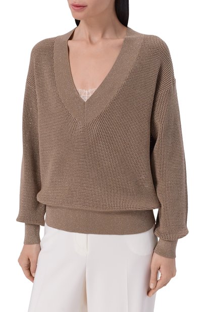 Свитер из хлопка и вискозы BRUNELLO CUCINELLI, арт. MST263312, фото 3