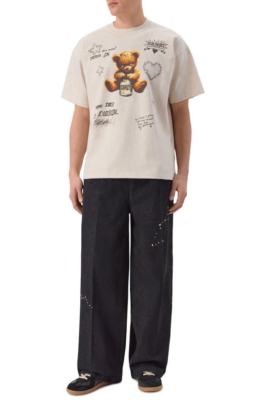 Хлопковая футболка DOMREBEL M TREATS/T-SHIRT Кремовый  M TREATS/T-SHIRT Фото 2