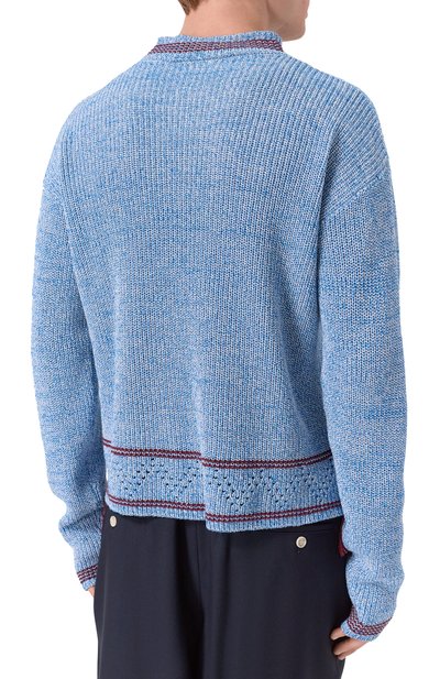 Хлопковый свитер MARNI голубого цвета по цене 110000 руб., арт. GCMG0483Q0/UFC601, фото 4 Хлопковый свитер MARNI, арт. GCMG0483Q0/UFC601, фото 4