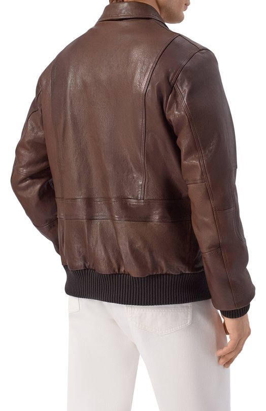 Кожаный бомбер Aeronautica Militare PN5058U100839 Коричневый  PN5058U100839 Фото 4