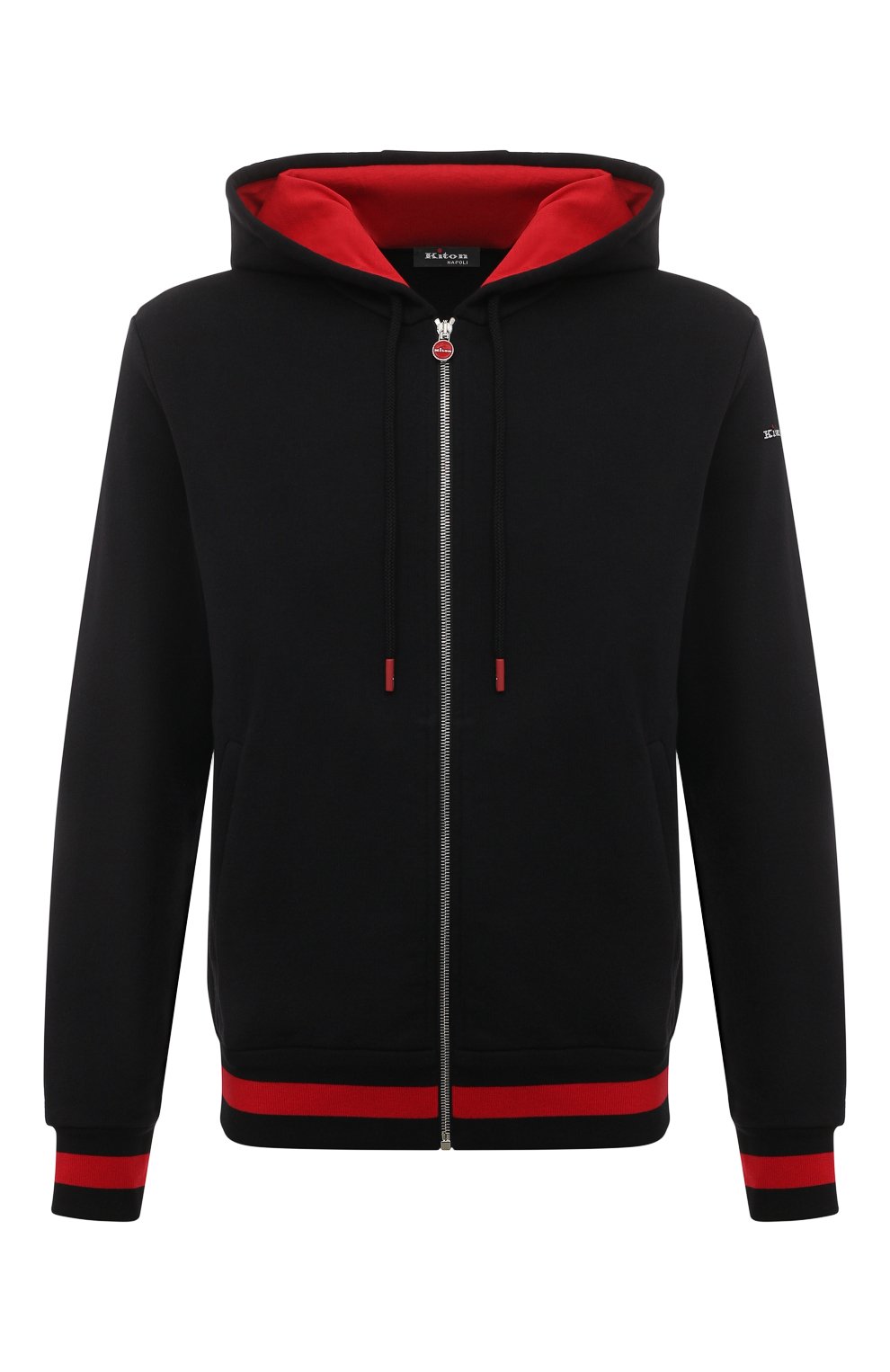 Хлопковая толстовка KITON черного цвета по цене 99500 руб., арт. UMKZ010, фото 1 Хлопковая толстовка KITON, арт. UMKZ010, фото 1