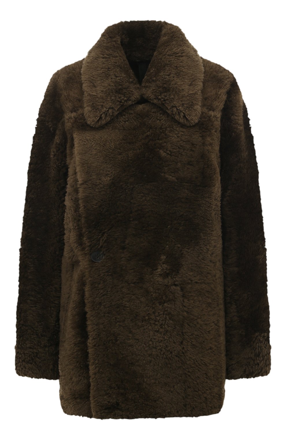 Шуба из овчины PETAR PETROV хаки цвета по цене 527500 руб., арт. F24LM5, фото 1 Шуба из овчины PETAR PETROV, арт. F24LM5, фото 1