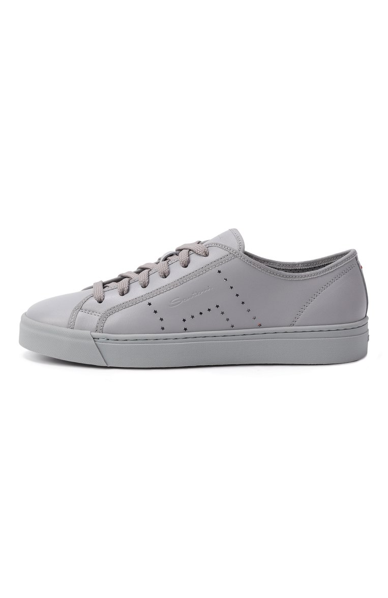 Женские кожаные кеды SANTONI голубого цвета, арт. WBGG61350AIATSFP | Фото 4 (Материал внешний: Натуральная кожа; Подошва: Платформа; Автоматизация ТО: Проставлено; Автоматизация состава: Проставлено; Материал внутренний: Натуральная кожа; Кросс-КТ: Низкие; Стили: Кэжуэл; Материал утеплителя: Без утеплителя)