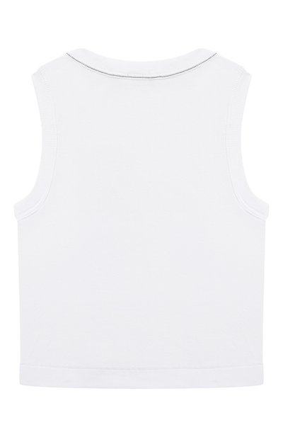 Хлопковый топ BRUNELLO CUCINELLI белого цвета по цене 13100 руб., арт. B0R41T852B, фото 2 Хлопковый топ BRUNELLO CUCINELLI, арт. B0R41T852B, фото 2