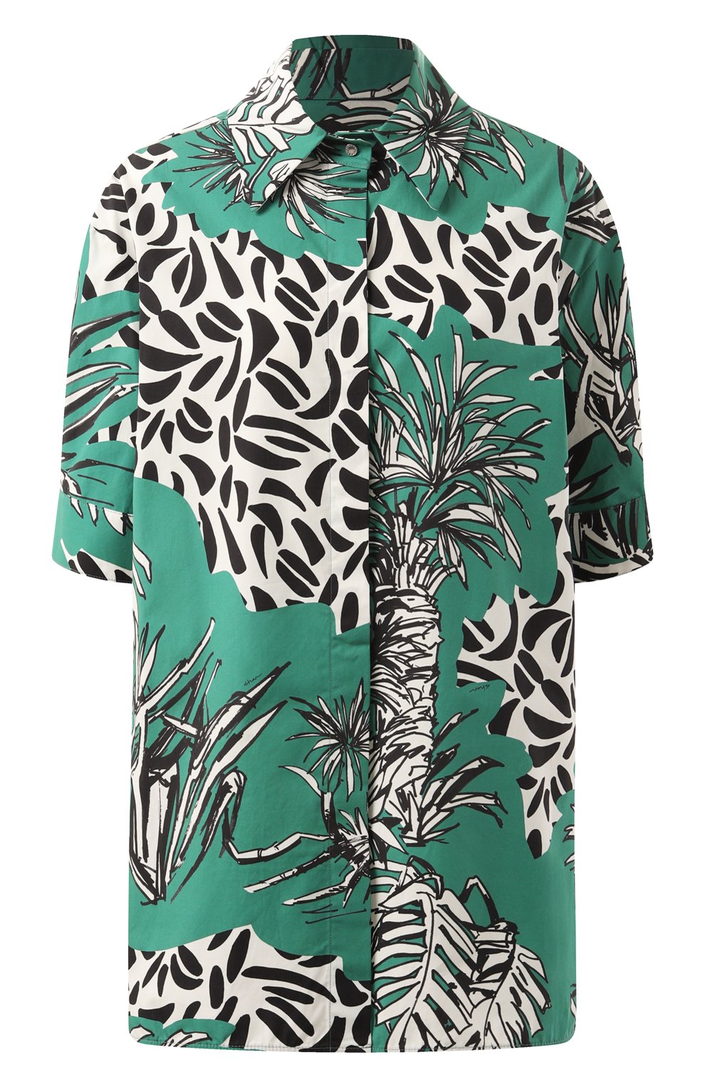 Хлопковая рубашка SHAN зеленого цвета по цене 65810 руб., арт. 42506-83, фото 1 Хлопковая рубашка SHAN, арт. 42506-83, фото 1