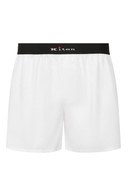 Мужские хлопковые боксеры KITON белого цвета, арт. UNWBX17K0748D02 | Фото 1 (Кросс-КТ: бельё; Автоматизация состава: Проставлено; Материал внешний: Хлопок; Нос: Не проставлено)