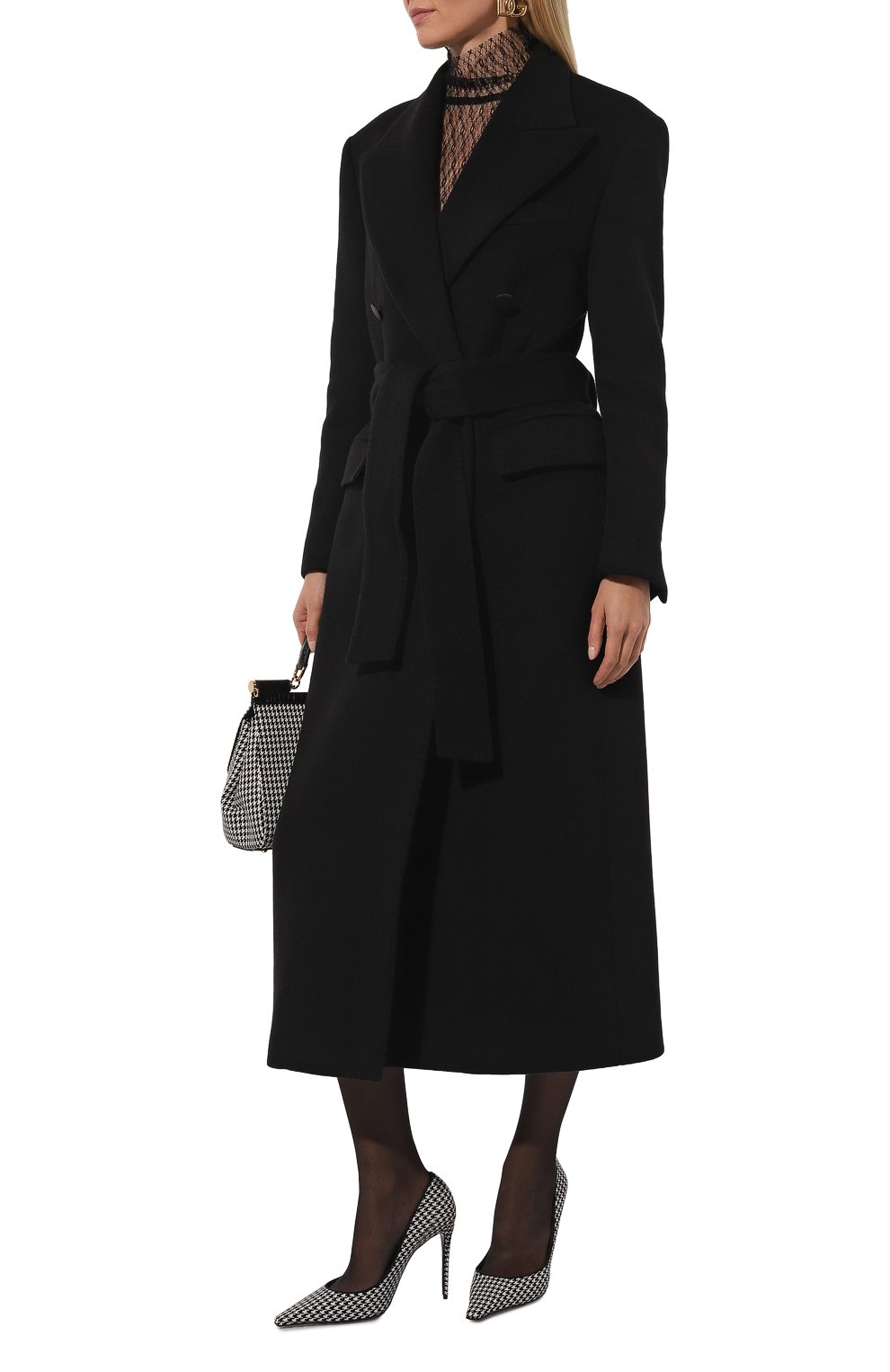 Кашемировое пальто DOLCE & GABBANA черного цвета по цене 691000 руб., арт. F0E2QT/FU292, фото 2 Кашемировое пальто DOLCE & GABBANA, арт. F0E2QT/FU292, фото 2