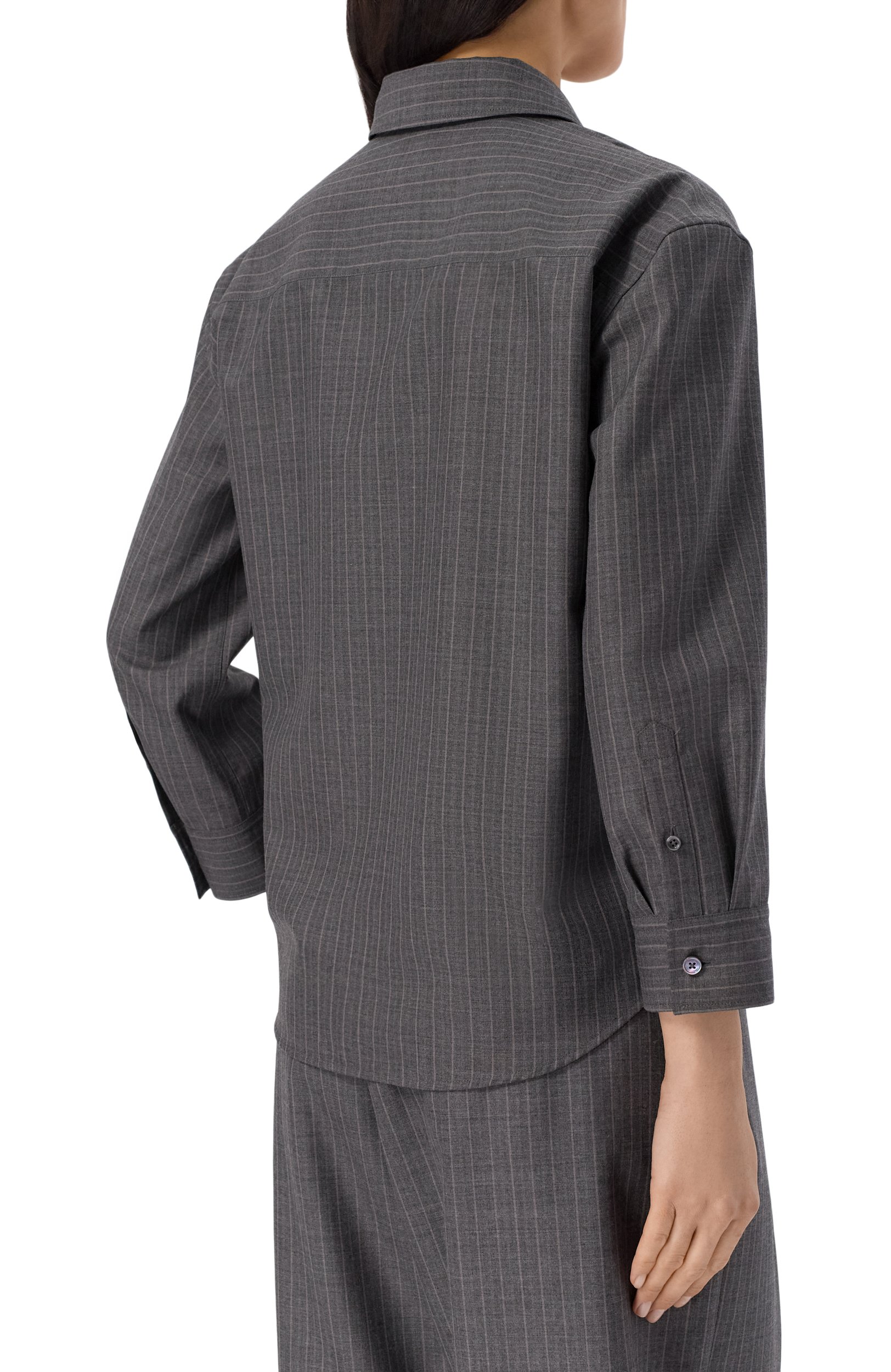 Шерстяная рубашка JIL SANDER серого цвета по цене 184000 руб., арт. J02DL0309/J40336, фото 4 Шерстяная рубашка JIL SANDER, арт. J02DL0309/J40336, фото 4