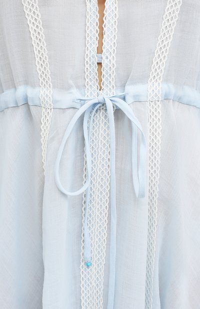 Льняное платье A MERE CO голубого цвета по цене 66800 руб., арт. AMC-RSS21-02BW, фото 5 Льняное платье A MERE CO, арт. AMC-RSS21-02BW, фото 5