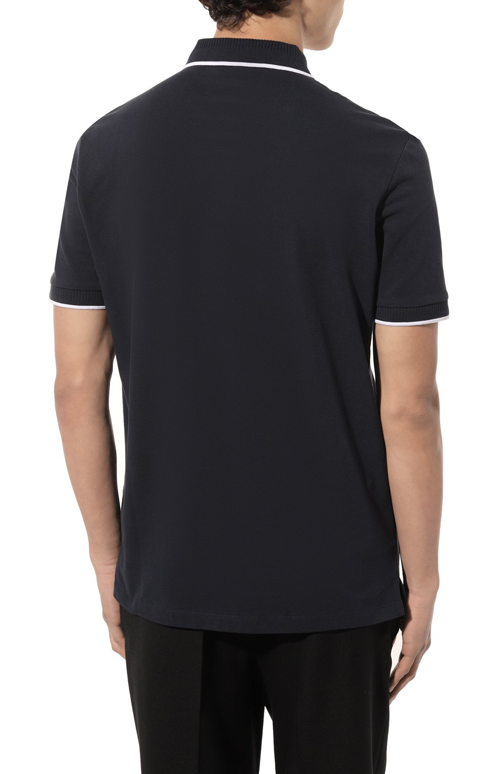 Хлопковое поло HUGO темно-синего цвета по цене 14950 руб., арт. 50490775, фото 4 Хлопковое поло HUGO, арт. 50490775, фото 4