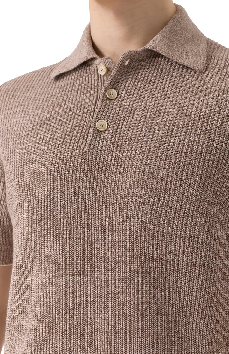 Поло изо льна и хлопка BRUNELLO CUCINELLI, арт. M2L707715, фото 1