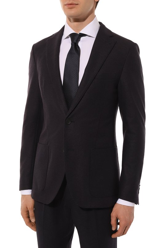 Пиджак из шерсти и хлопка Fradi Синий, фото 4