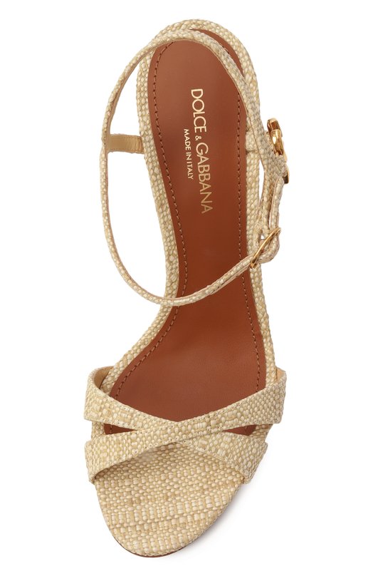 Текстильные босоножки Keira 90 Dolce & Gabbana CR1886/AN251 Бежевый  CR1886/AN251 Фото 6