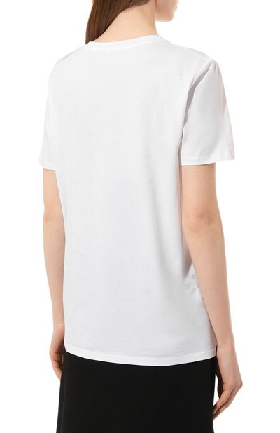 Хлопковая футболка BALMAIN белого цвета по цене 42750 руб., арт. YF0EF005BB02/GAB, фото 4 Хлопковая футболка BALMAIN, арт. YF0EF005BB02/GAB, фото 4