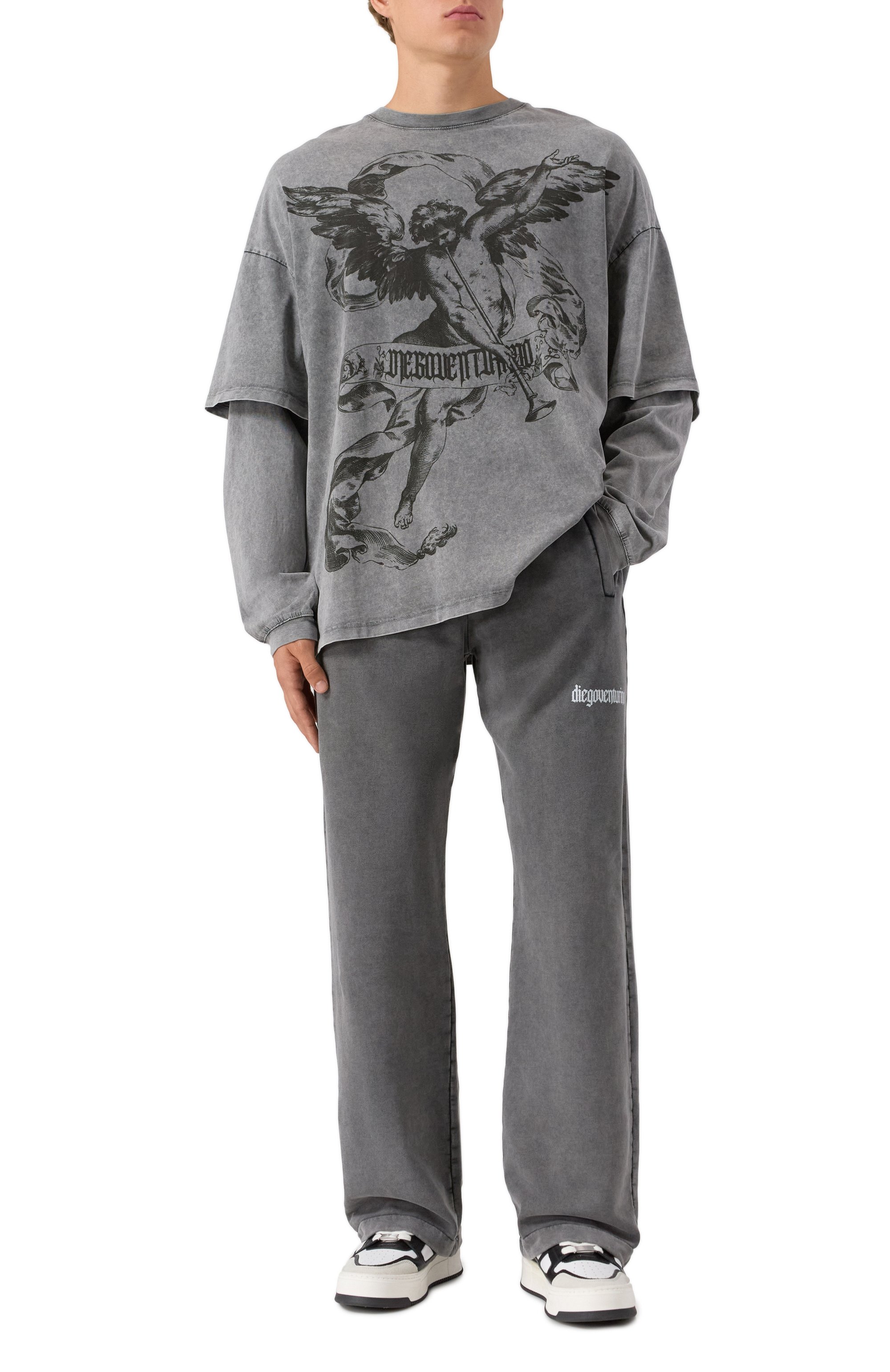 Хлопковые брюки DIEGO VENTURINO темно-серого цвета по цене 38200 руб., арт. DVPNTLDVVP, фото 2 Хлопковые брюки DIEGO VENTURINO, арт. DVPNTLDVVP, фото 2