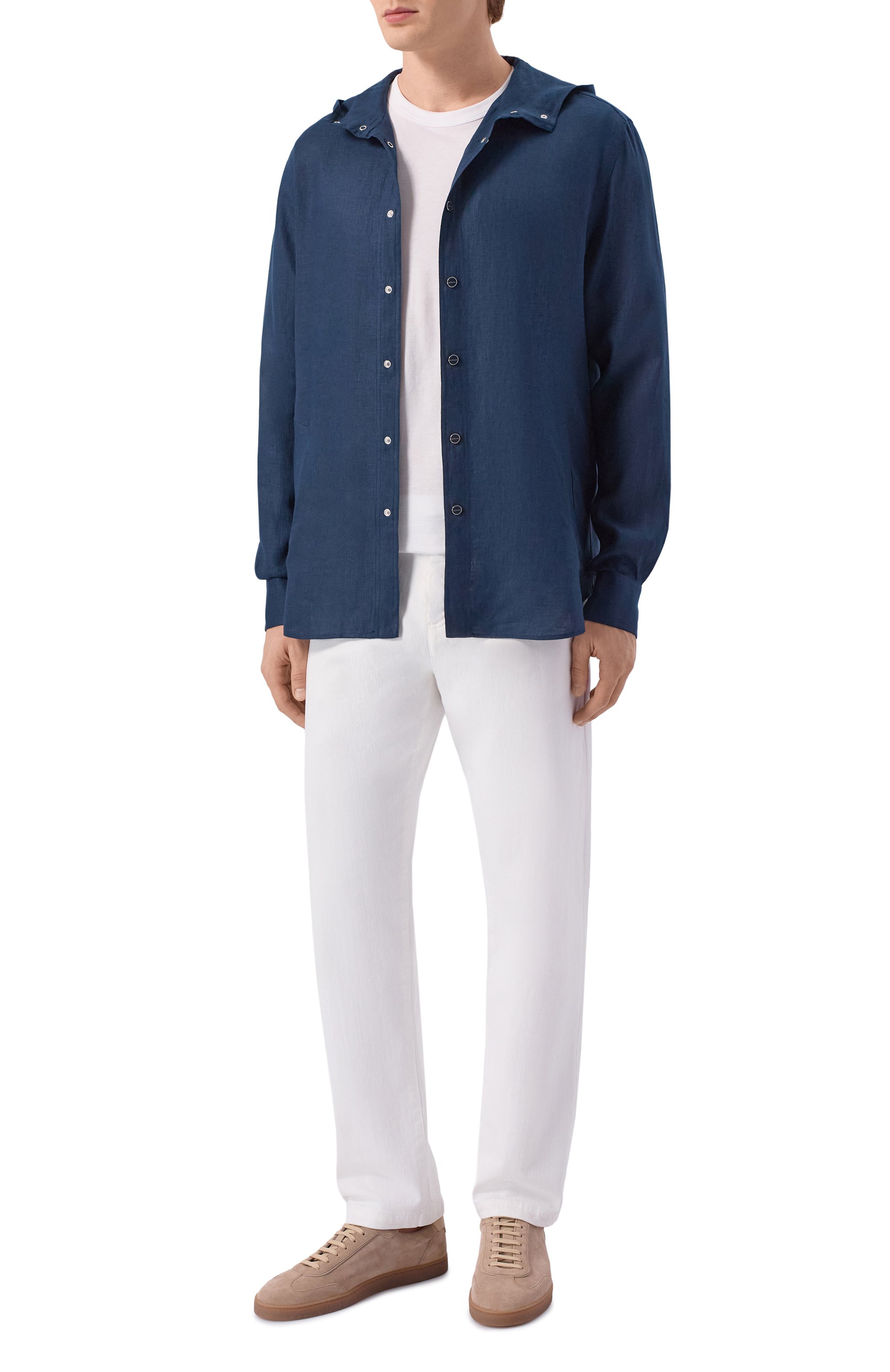 Льняная рубашка KITON темно-синего цвета по цене 79950 руб., арт. UMCMARH09690, фото 2 Льняная рубашка KITON, арт. UMCMARH09690, фото 2