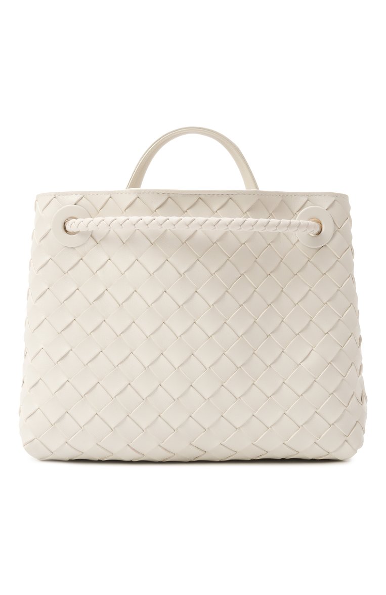 Женская сумка andiamo small BOTTEGA VENETA молочного цвета, арт. 766014/VCPP1 | Фото 6 (Материал: Натуральная кожа; Ремень/цепочка: На ремешке; Размер: small; Автоматизация состава: Проставлено; Автоматизация ТО: Проставлено)