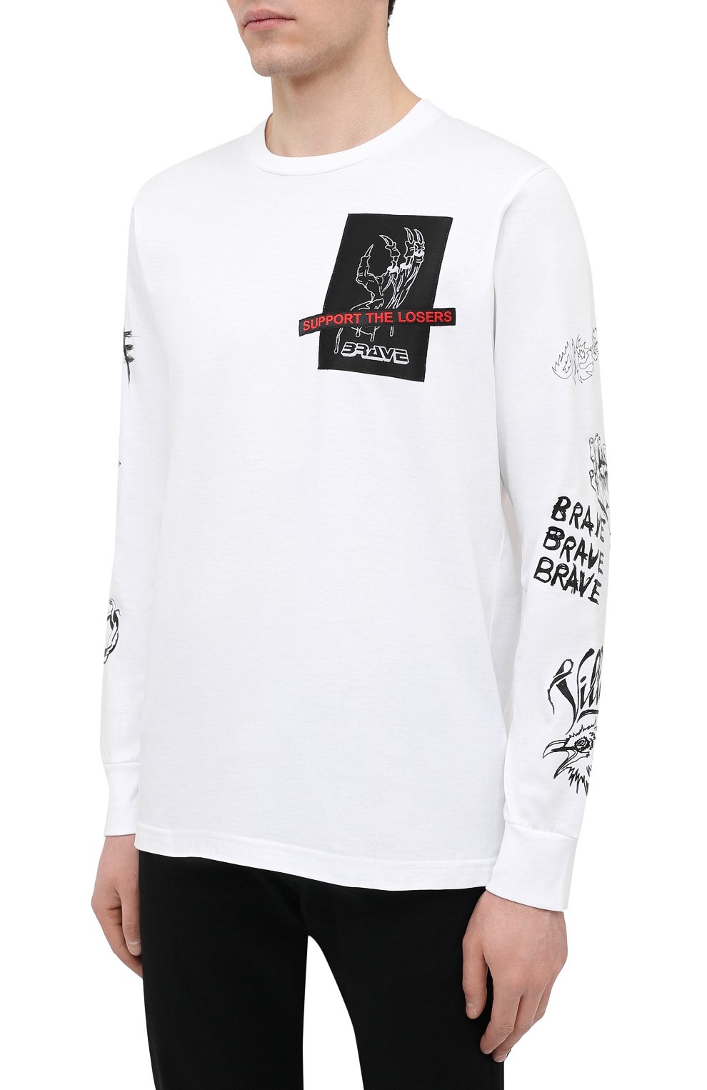 Хлопковый лонгслив DIESEL белого цвета по цене 9950 руб., арт. A02371/0PATI, фото 3 Хлопковый лонгслив DIESEL, арт. A02371/0PATI, фото 3