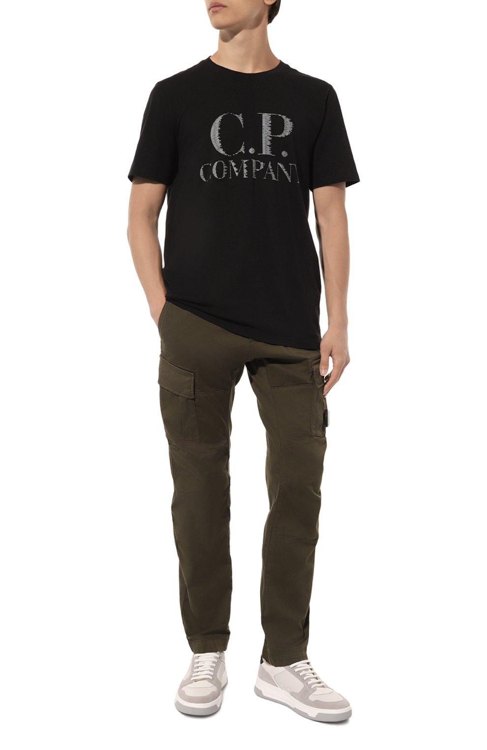 Хлопковые брюки C.P. COMPANY хаки цвета по цене 29950 руб., арт. 14CMPA056A-005694G, фото 2 Хлопковые брюки C.P. COMPANY, арт. 14CMPA056A-005694G, фото 2