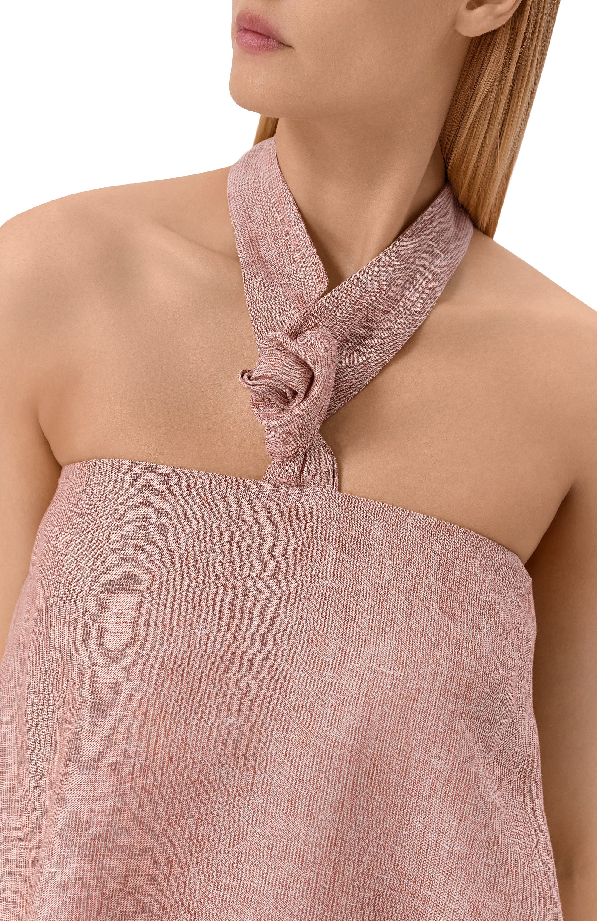 Льняной топ 12 STOREEZ розового цвета по цене 13000 руб., арт. 138068, фото 5 Льняной топ 12 STOREEZ, арт. 138068, фото 5