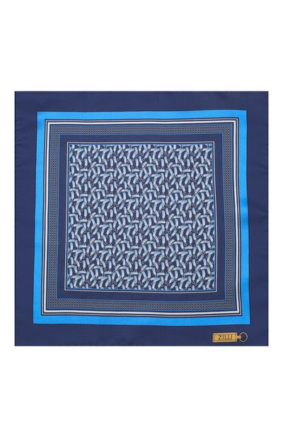 Шелковый платок ZILLI темно-синего цвета по цене 8995 руб., арт. 50192/HANDKERCHIEF, фото 3 Шелковый платок ZILLI, арт. 50192/HANDKERCHIEF, фото 3