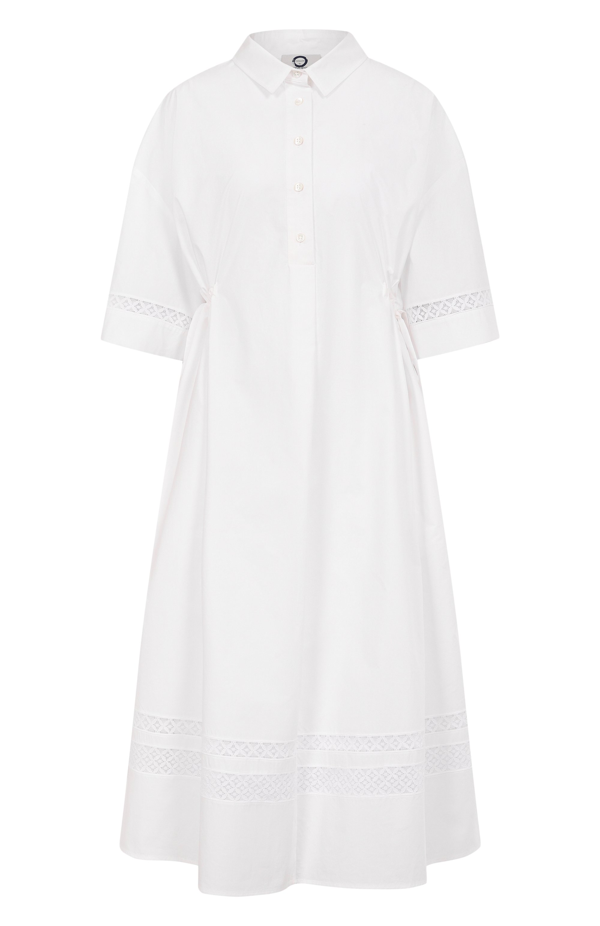 Хлопковое платье MARINA RINALDI VOYAGE белого цвета по цене 59900 руб., арт. STIRIA, фото 1 Хлопковое платье MARINA RINALDI VOYAGE, арт. STIRIA, фото 1