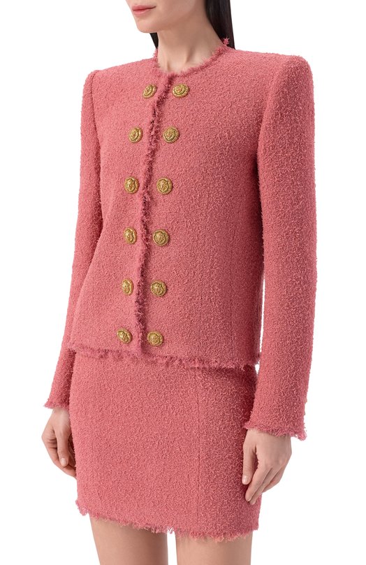 Шерстяной жакет Balmain GF0SM508/WD60 Розовый  GF0SM508/WD60 Фото 3