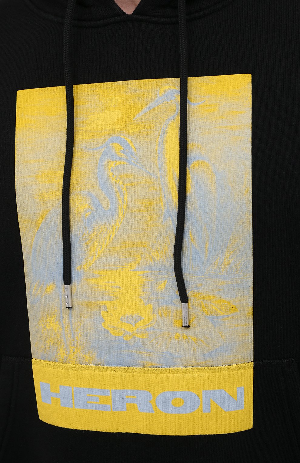 Хлопковое худи HERON PRESTON черного цвета по цене 41050 руб., арт. HMBB015R21JER0021018, фото 5 Хлопковое худи HERON PRESTON, арт. HMBB015R21JER0021018, фото 5
