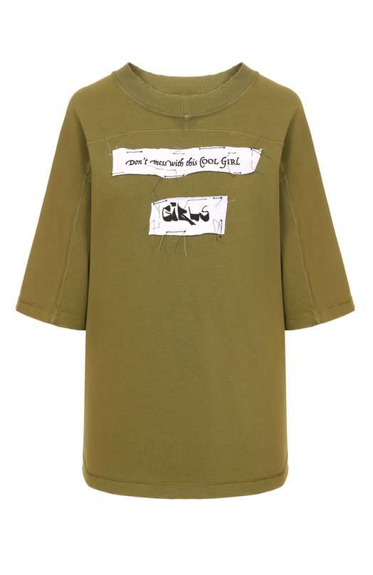 Хлопковая футболка Dolce & Gabbana F8V80T/GDDI2 Хаки F8V80T/GDDI2