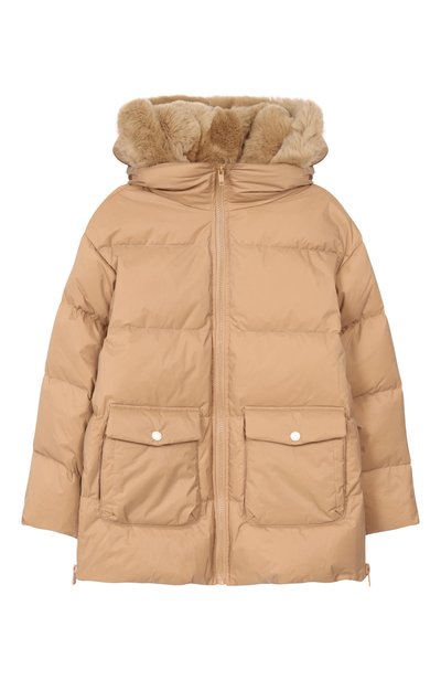 Пуховик с отделкой из кролика YVES SALOMON ENFANT, арт. 27WEM009XXD0XW_002