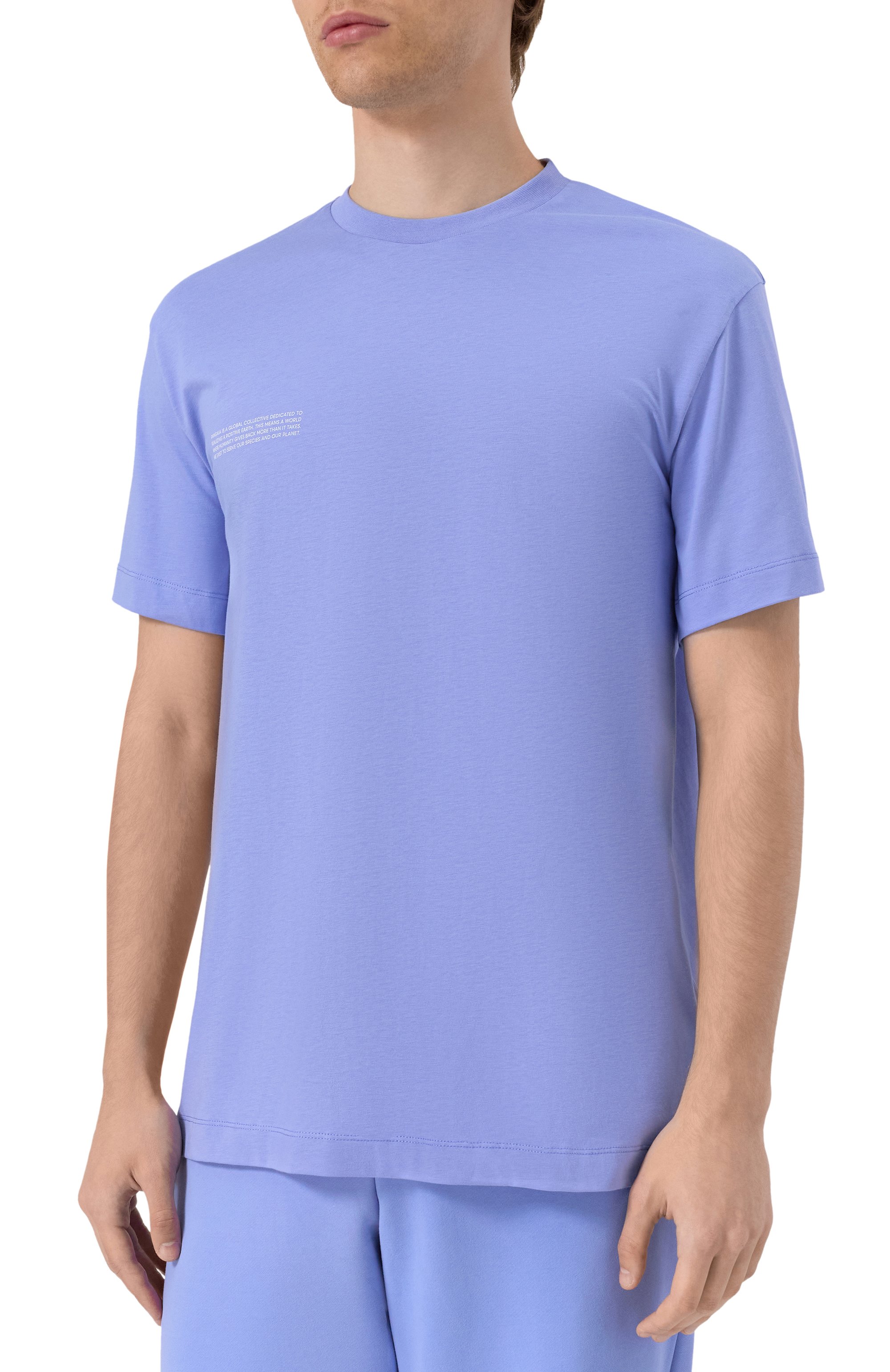 Хлопковая футболка PANGAIA сиреневого цвета по цене 8775 руб., арт. 10000287, фото 3 Хлопковая футболка PANGAIA, арт. 10000287, фото 3