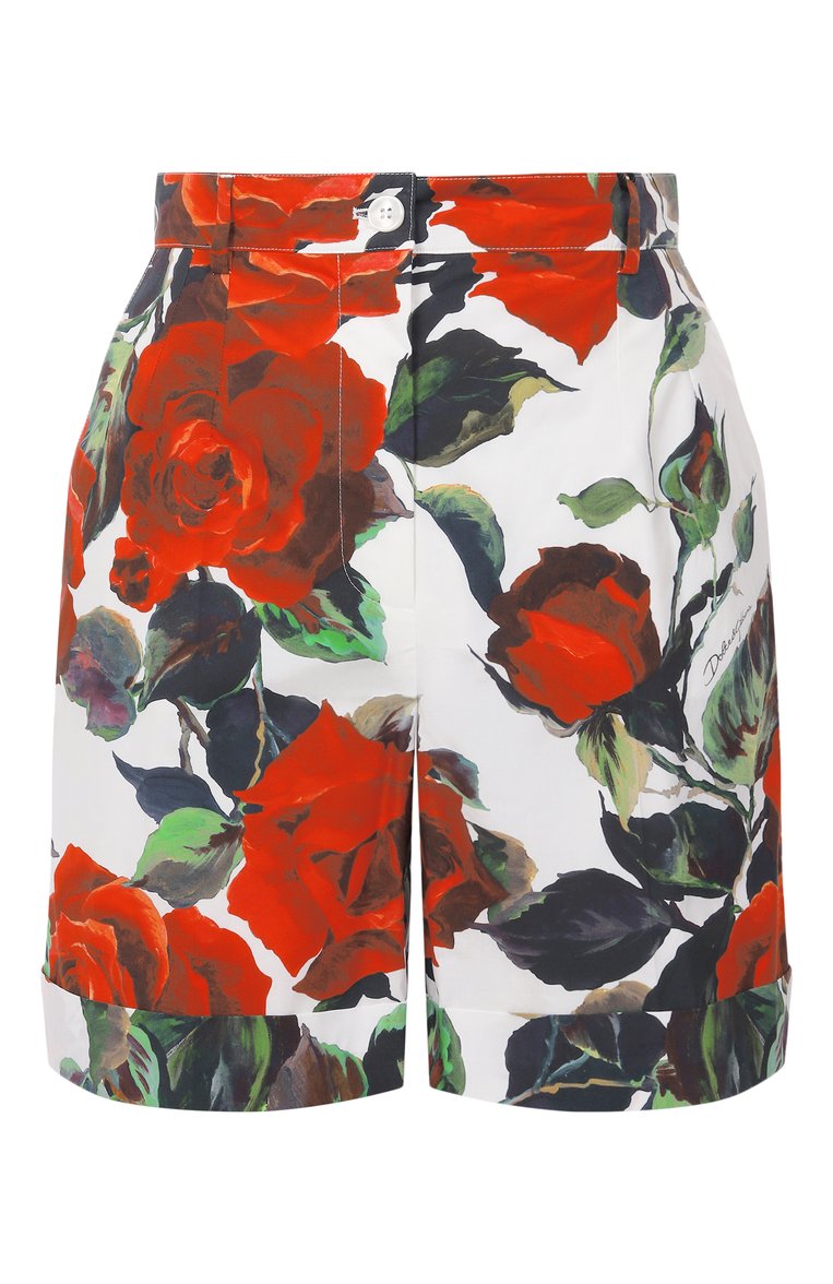 Женские хлопковые шорты DOLCE & GABBANA красного цвета, арт. FTC9RT/GDCZR | Фото 1 (Длина Ж (юбки, платья, шорты): Мини; Материал внешний: Хлопок; Кросс-КТ: костюм; Стили: Романтичный; Размерность: Идёт в размер; Автоматизация ТО: Проставлено; Автоматизация состава: Проставлено; Re-sync: On)
